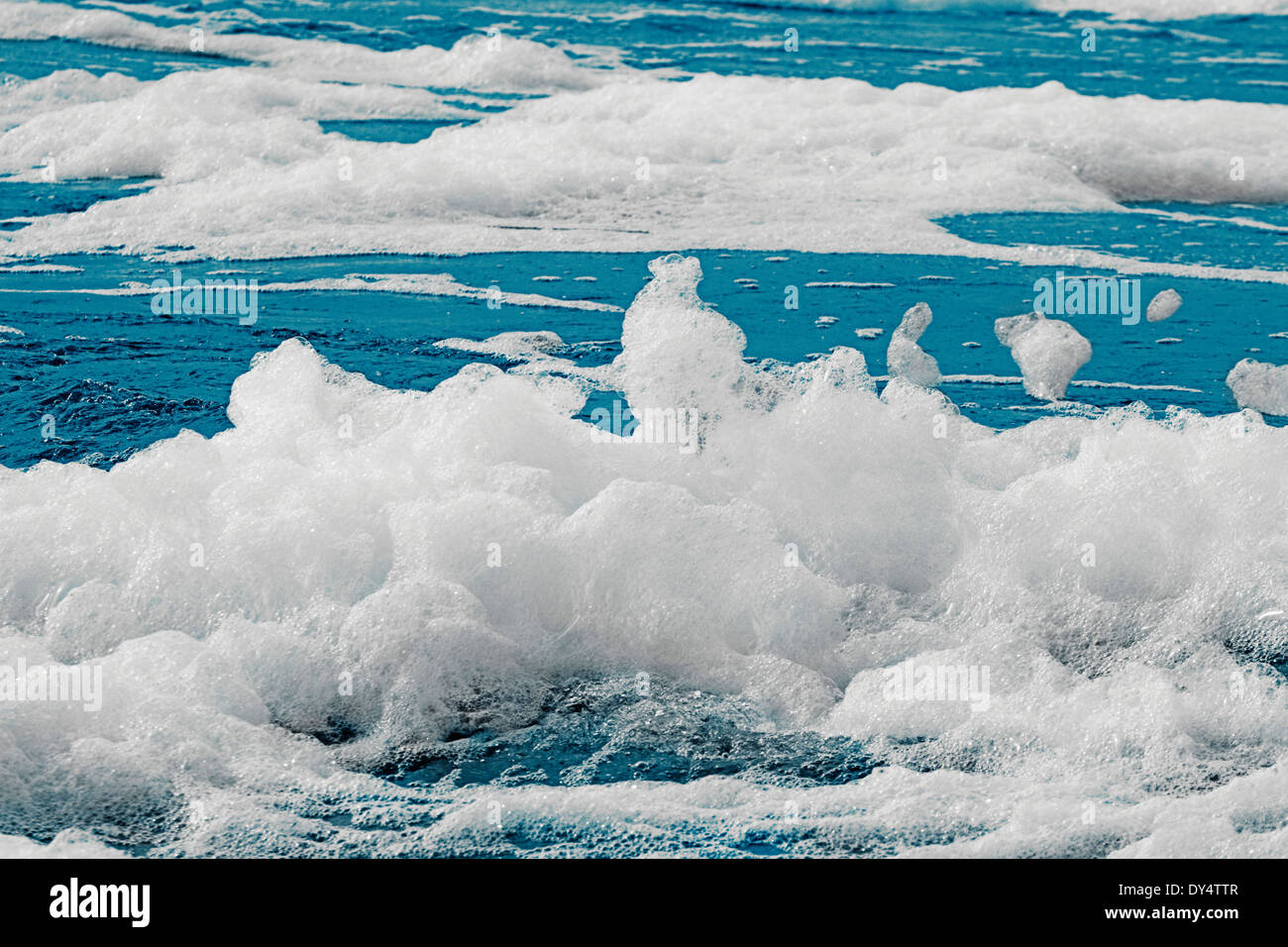 White foam on a sea water surface Stock Photo