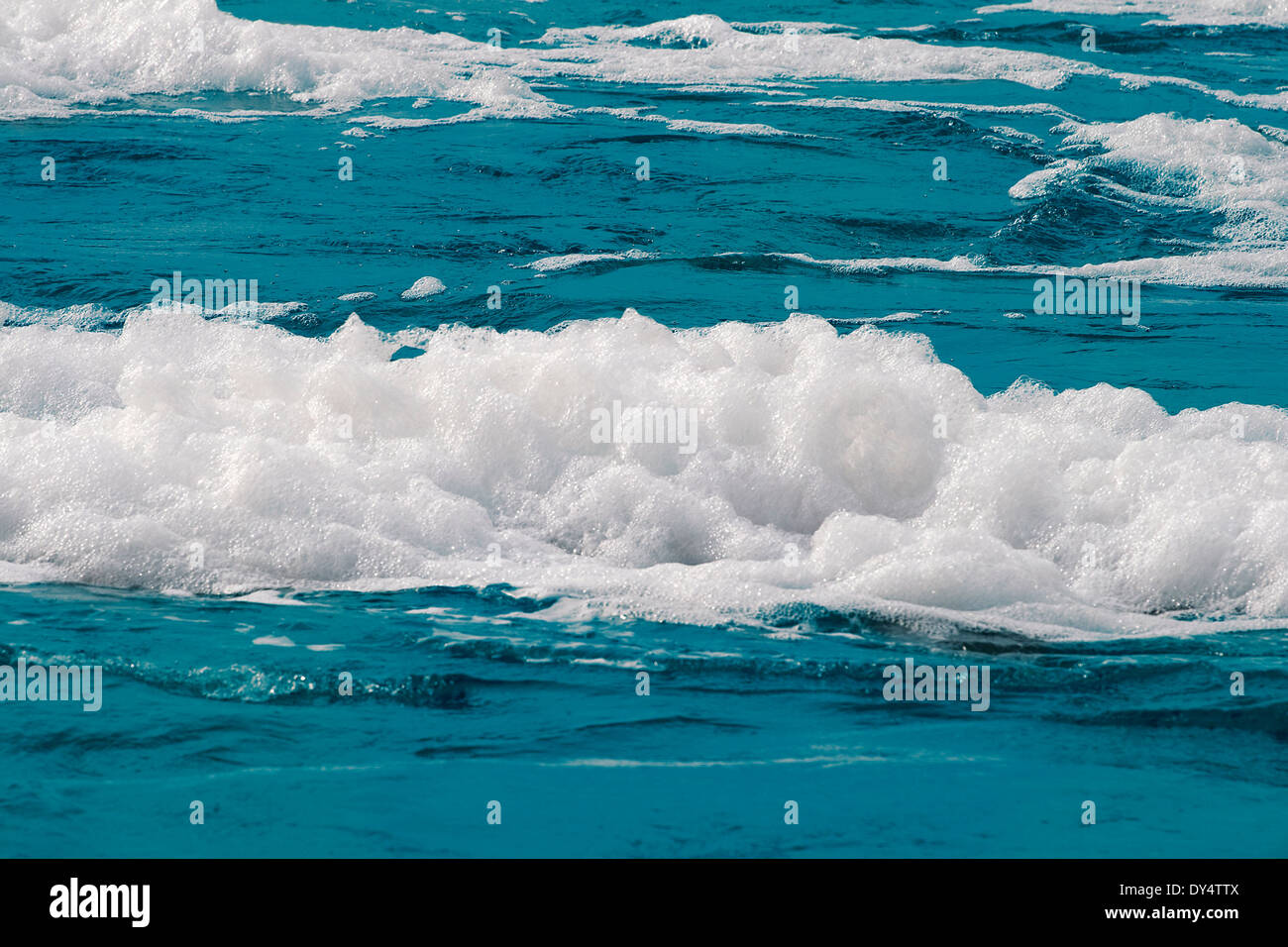 White foam on a sea water surface Stock Photo