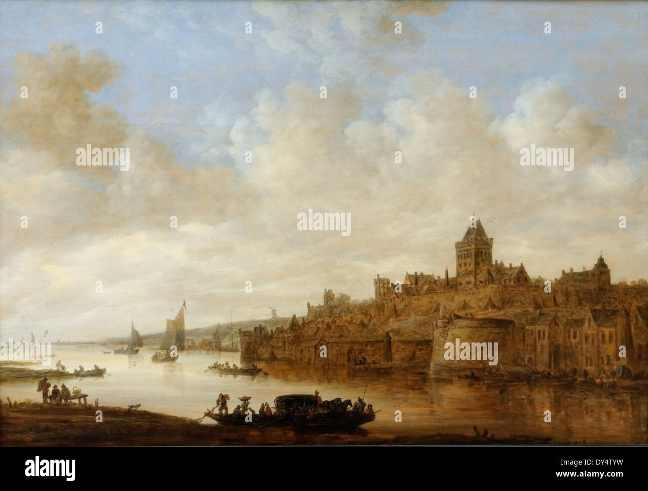 Jan van Goyen - View on Nijmegen - 1649 - XVII th Century - Flemish School - Gemäldegalerie - Berlin Stock Photo