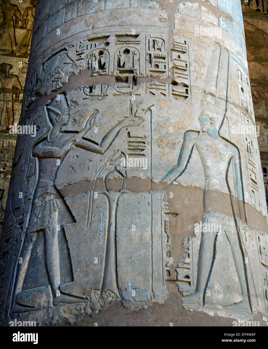 Temple of Ramses III at Medinet Habu: reliefs on the wall in the first ...