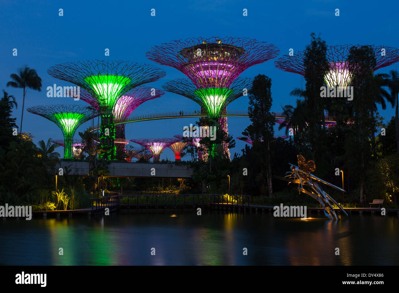 Gardens by the Bay - The park consists of three waterfront gardens: Bay South Garden, Bay East Garden and Bay Central Garden. Stock Photo