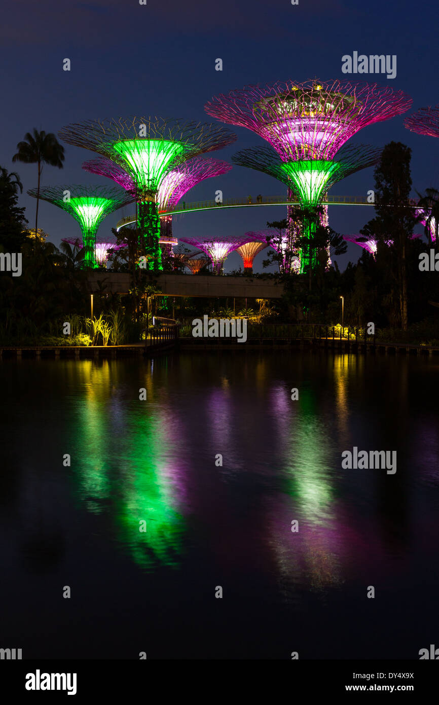 Gardens by the Bay - The park consists of three waterfront gardens: Bay South Garden, Bay East Garden and Bay Central Garden. Stock Photo