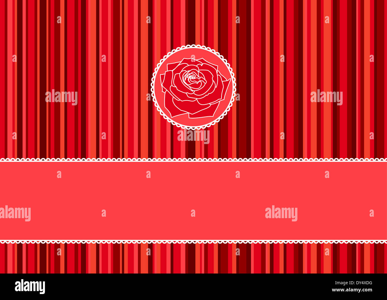 Greeting card with red roses vector illustration Stock Photo - Alamy