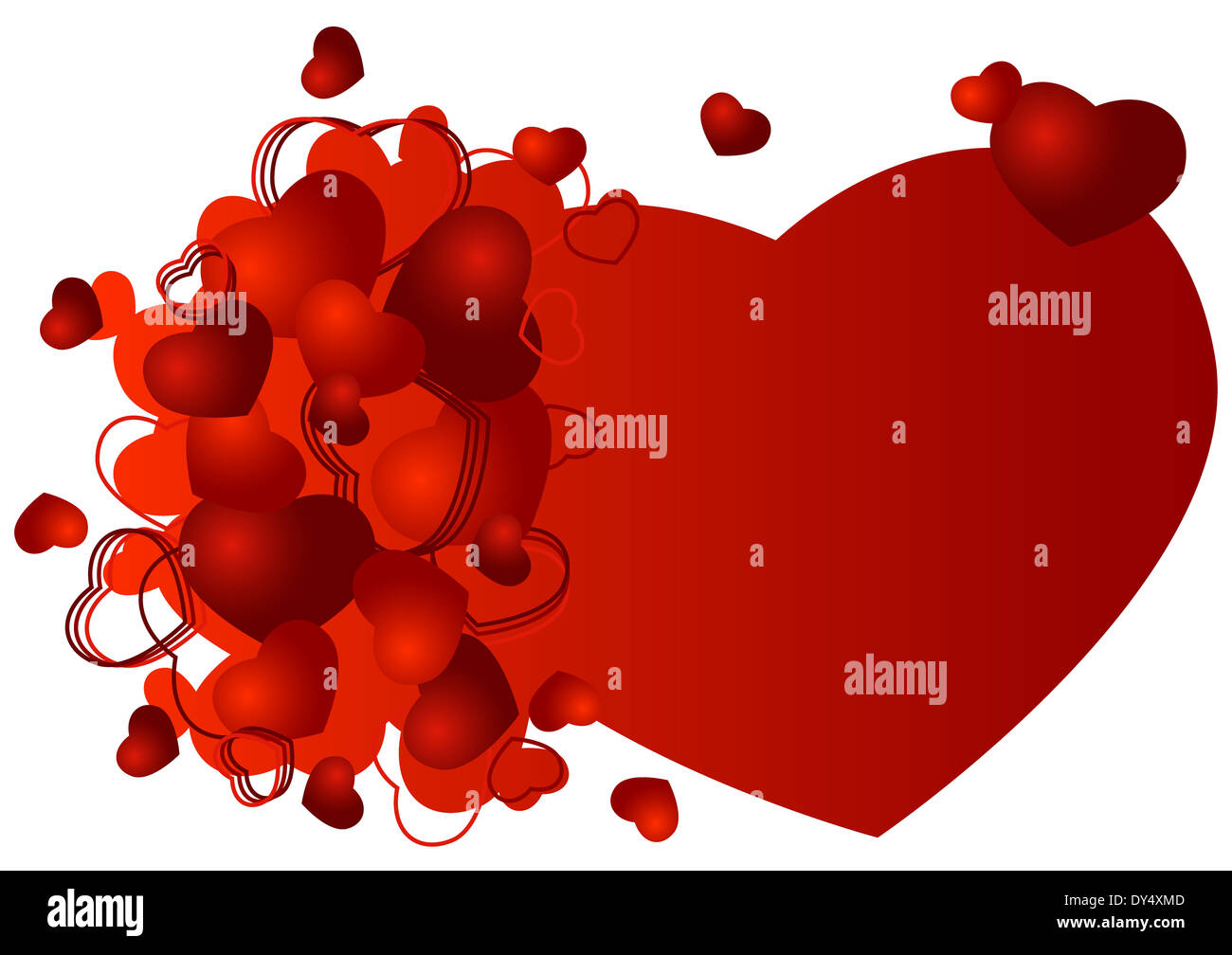 valentine greeting card with heart shaped vector illustration Stock ...