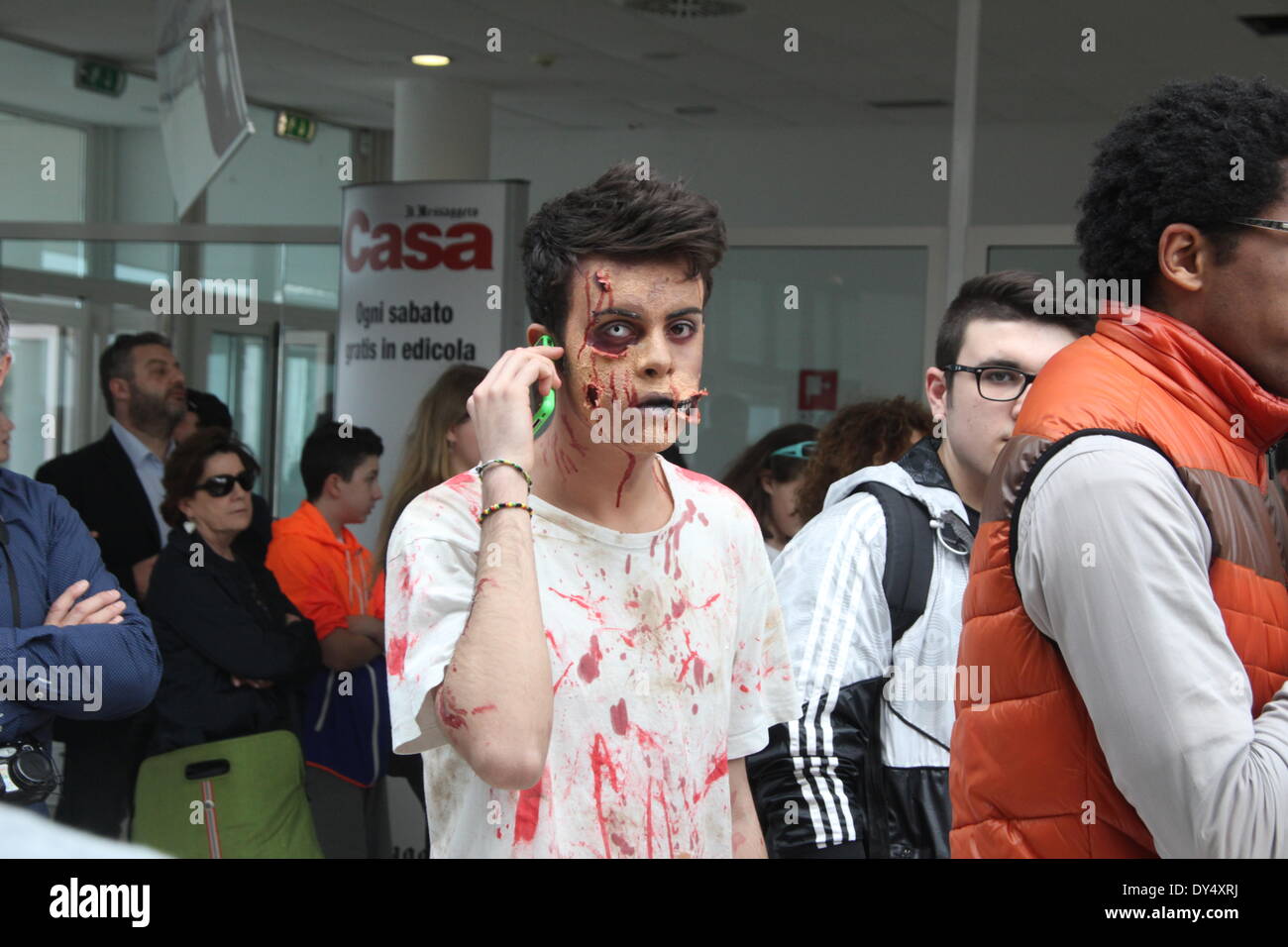 Rome, Italy. 6th April 2014. People dressed as Cosplay characters at the Romics show in Rome. Credit:  Gari Wyn Williams / Alamy Live News Stock Photo