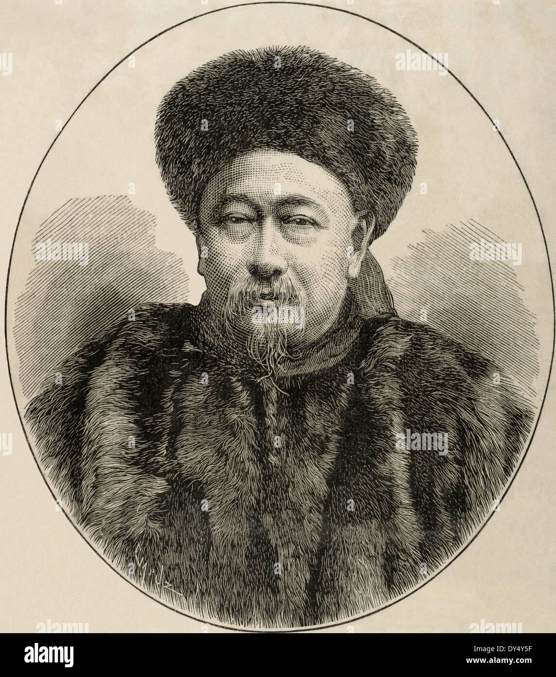 Guo Songtao (Kuo Ta-Jen) (1818-1891). Chinese diplomat. Engraving by Capuz. The Spanish and American Illustration, 1887. Stock Photo