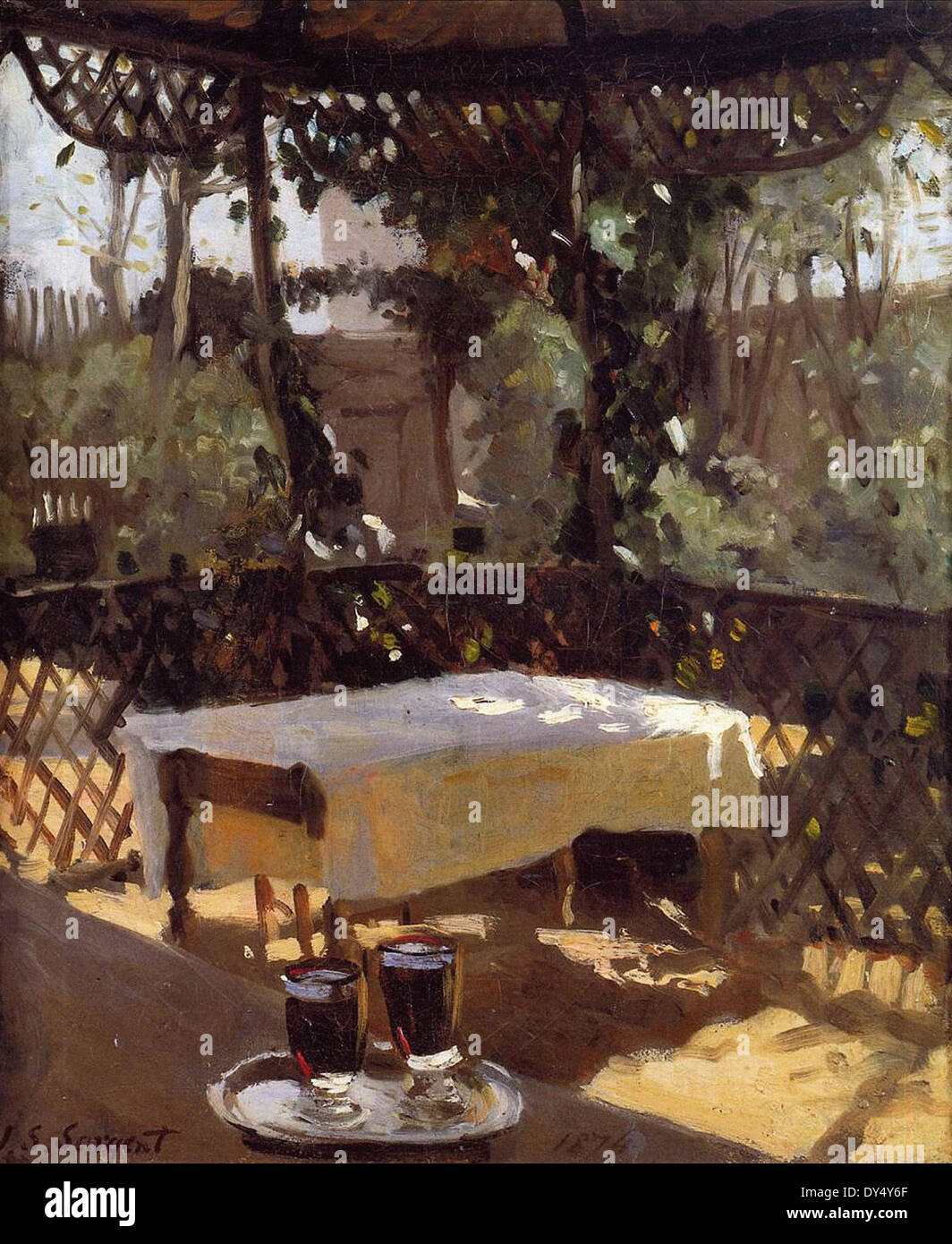 John Singer Sargent Two Wine Glasses Stock Photo
