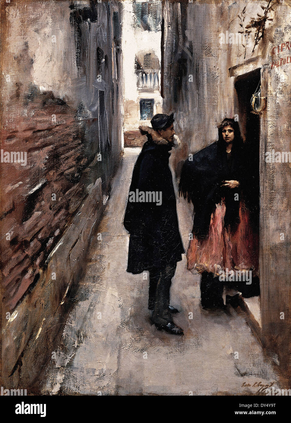 John Singer Sargent A Street in Venice Stock Photo