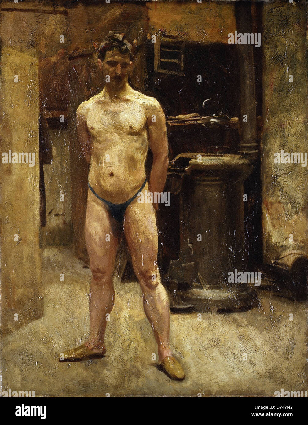John Singer Sargent A Male Model Standing before a Stove Stock Photo