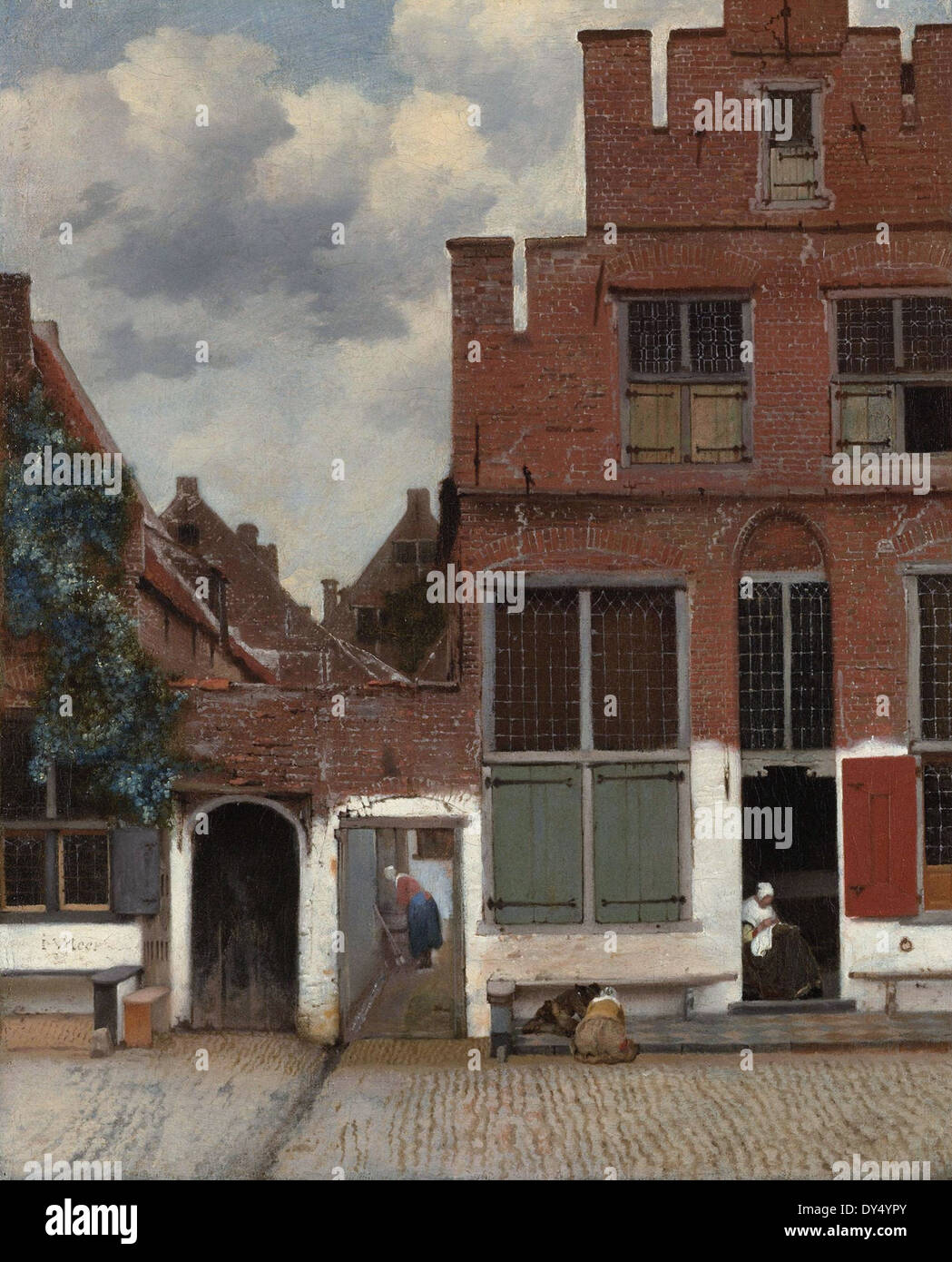 Jan Vermeer Street in Delft Stock Photo
