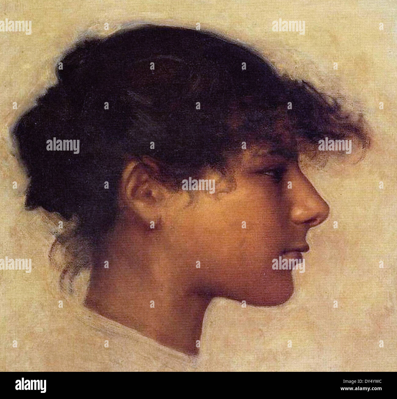John Singer Sargent Head of Ana-Capri Girl Stock Photo