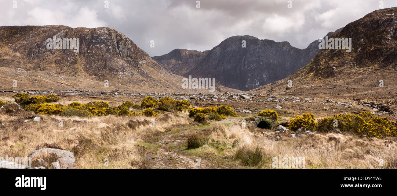 Ireland, Co Donegal, Glenveagh National Park, the Poisoned Glen, panoramic Stock Photo