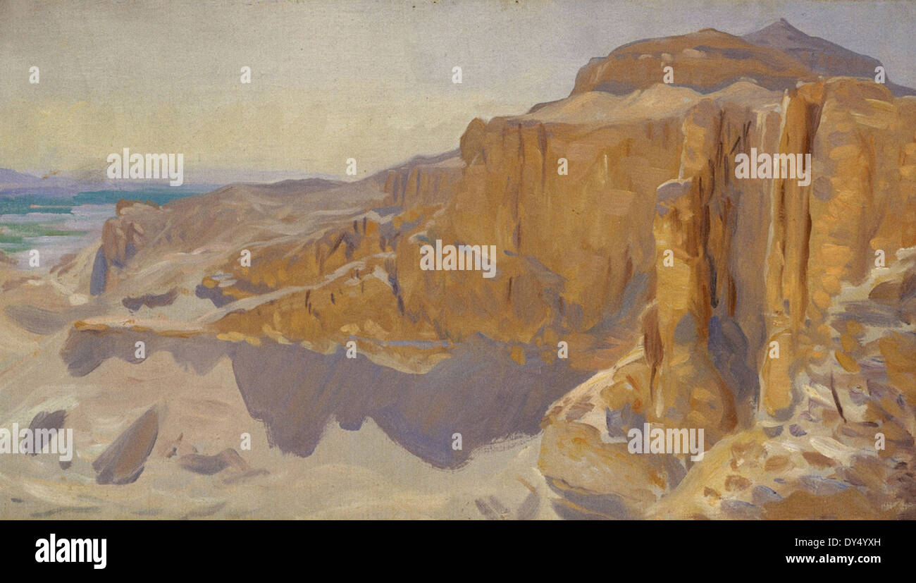 John Singer Sargent Cliffs at Deir el Bahri, Egypt Stock Photo