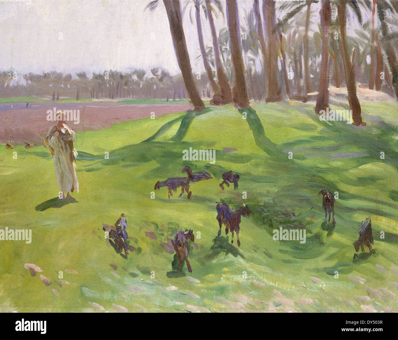 John Singer Sargent Landscape with Goatherd Stock Photo