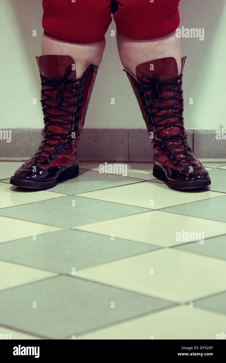 wrestler's red boots Stock Photo - Alamy