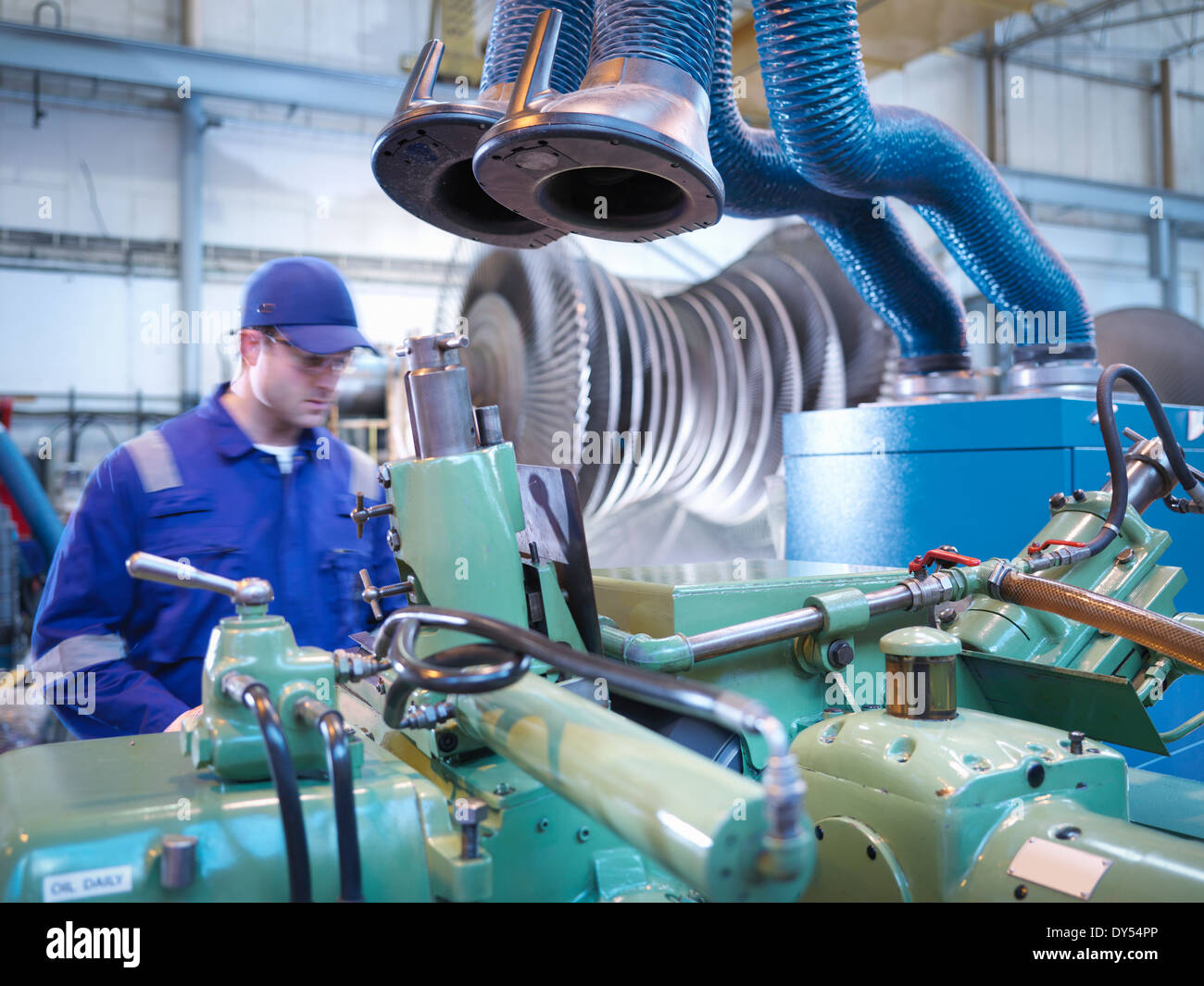 Hydroelectric power plant worker hires stock photography and images