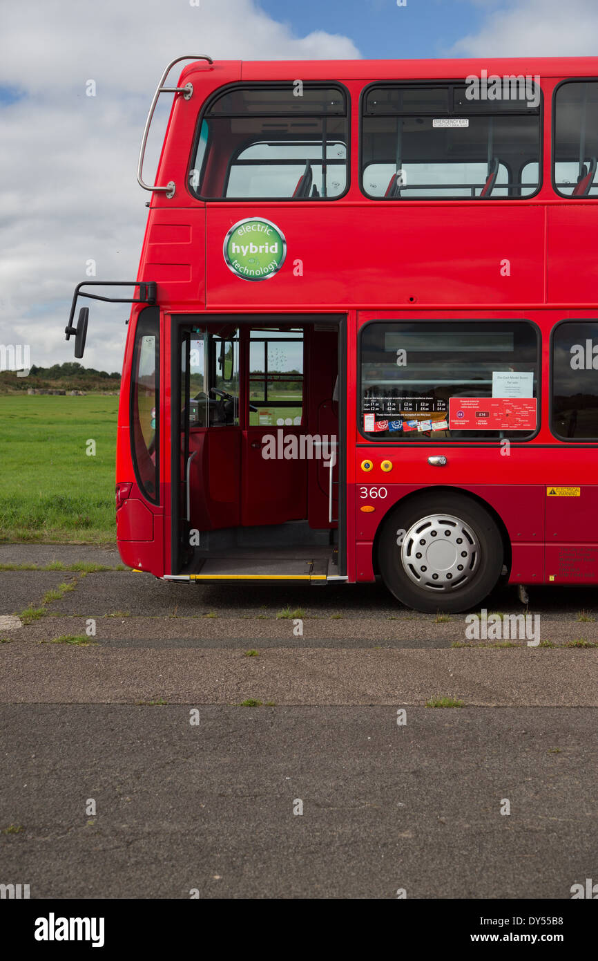 entrance to modern double-deck bus Stock Photo