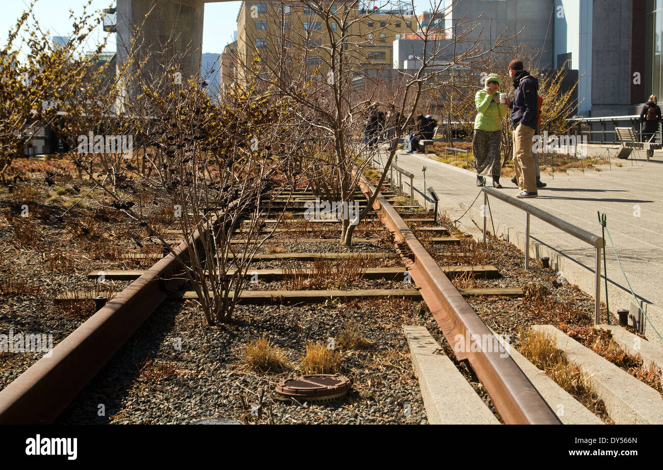 New york highline winter daytime hires stock photography and images