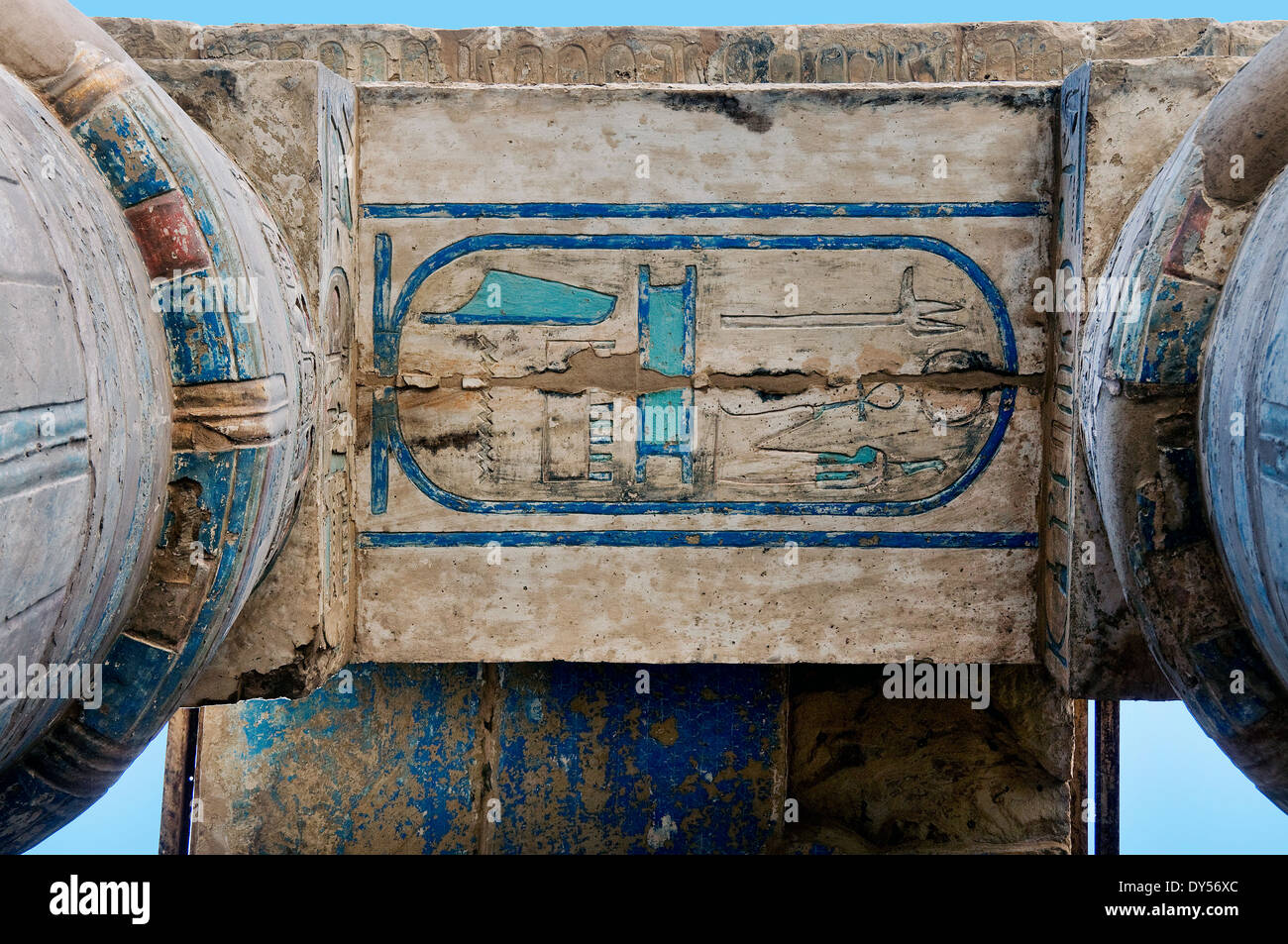 Temple of Ramses III at Medinet Habu: reliefs on the wall in the first ...