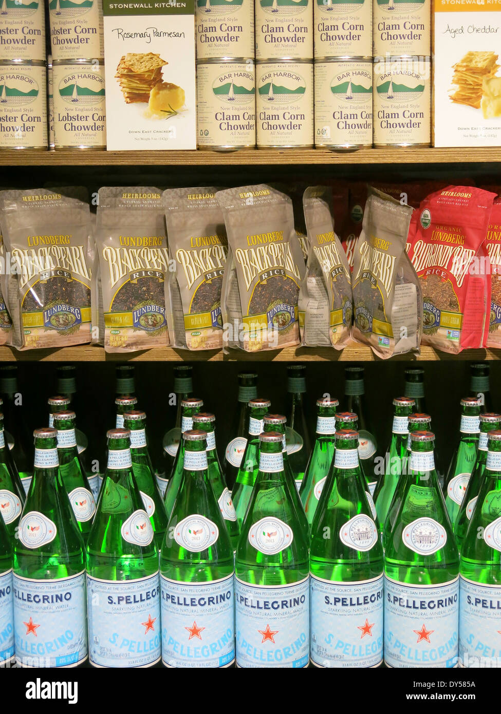 Assorted Products on the Shelves, The Fresh Market in Tampa, Florida Stock Photo