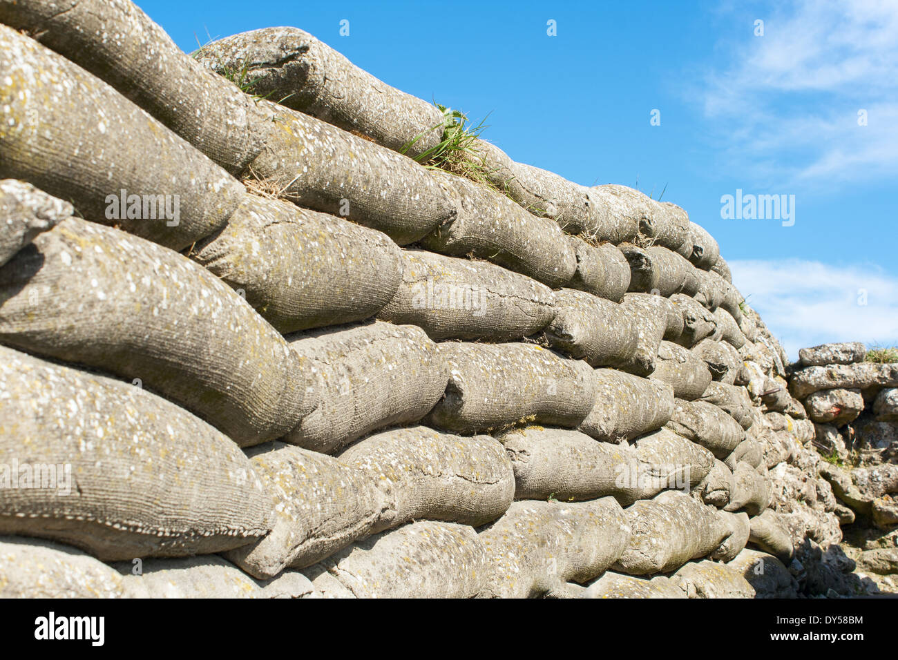 sandbags world war 1 trench of death Flanders Belgium Stock Photo