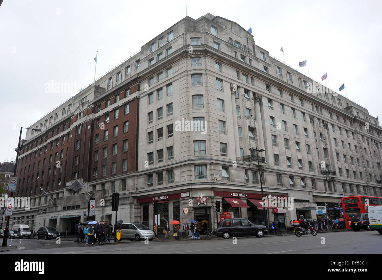 London, UK. 7th April 2014. Cumberland Hotel Oxford Street opposite ...