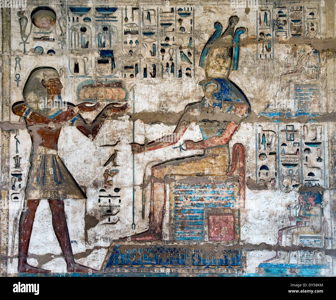Temple of Ramses III at Medinet Habu: reliefs on the wall in the first ...