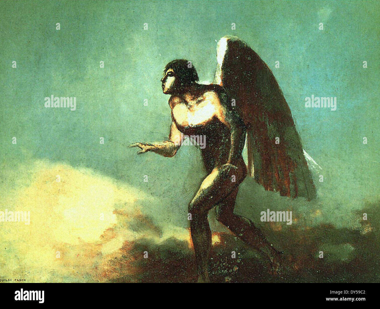 Odilon Redon The Winged Man (The Fallen Angel) Stock Photo