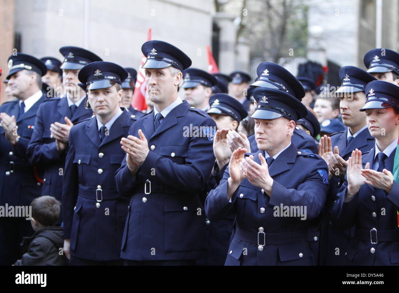 Dublin, Ireland. 7th April 2014. Fire fighters from the Dublin Fire