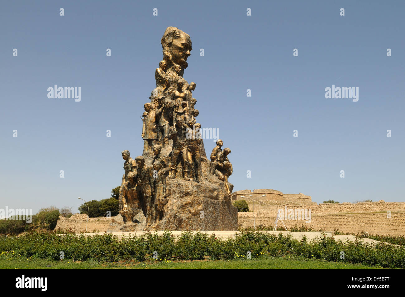 Turkish Cypriot Freedom Monument  recording the 1974 siege of Famagusta North Cyprus Stock Photo