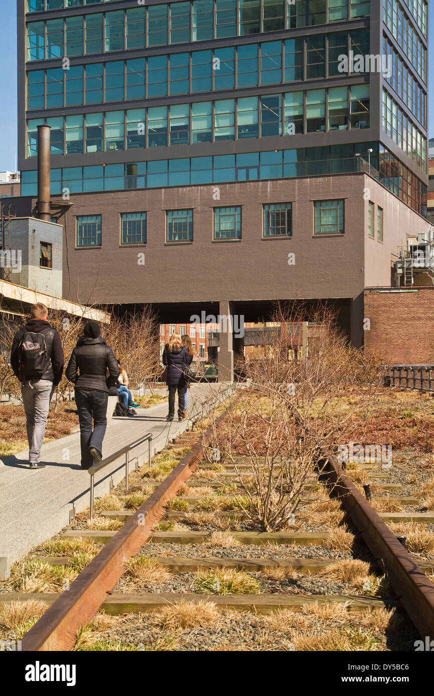 New york highline winter daytime hires stock photography and images