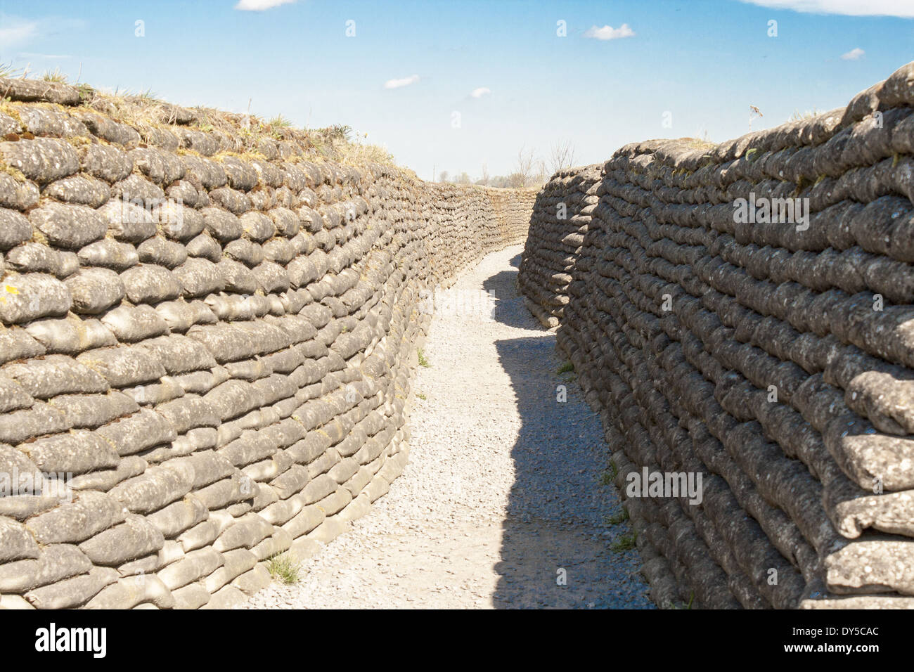 trench of death world war 1 flanders fields belgium Stock Photo