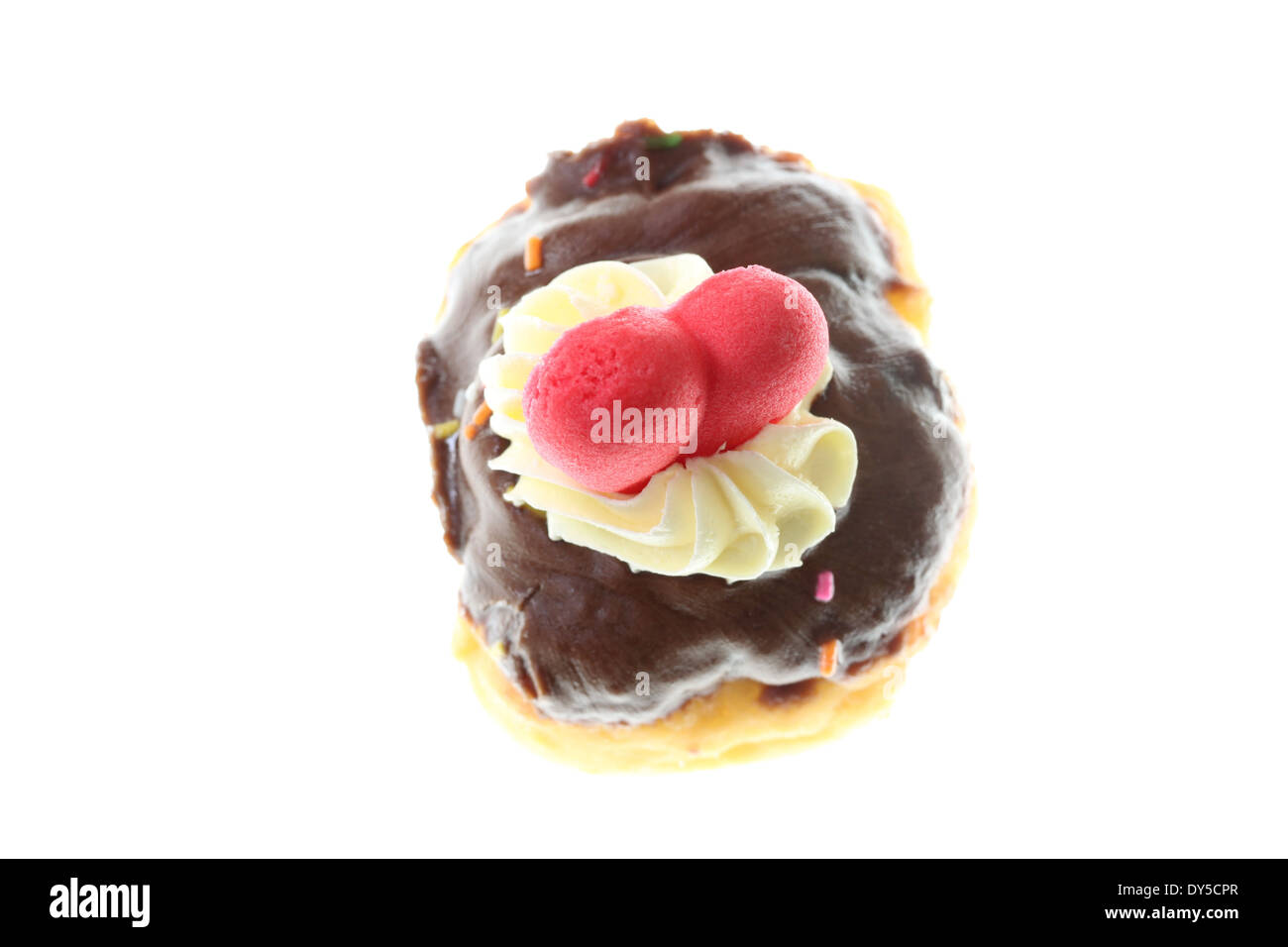 chocolate donuts isolated on white background Stock Photo - Alamy