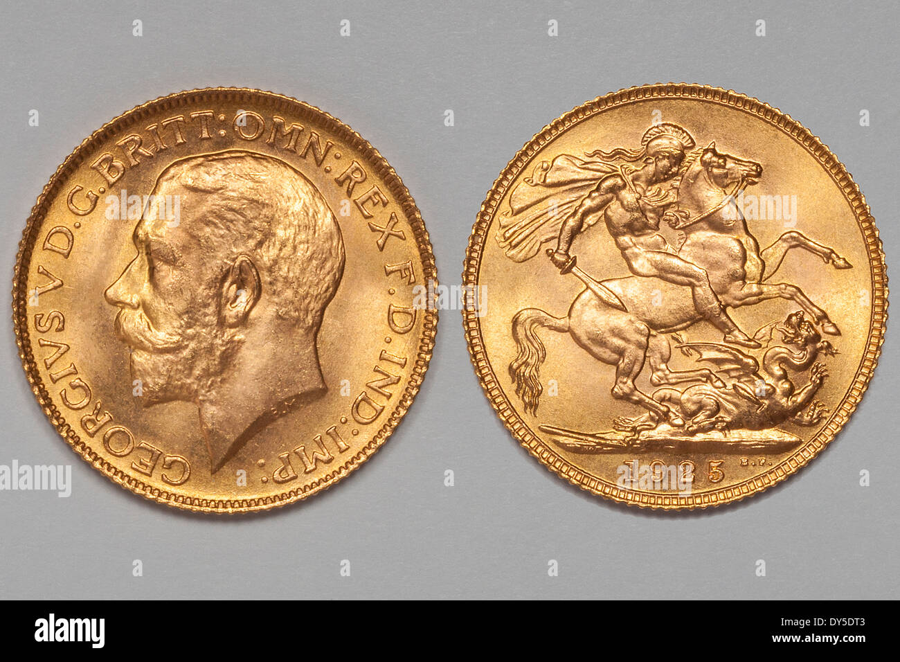 Gold Sovereign coin of the United Kingdom featuring King