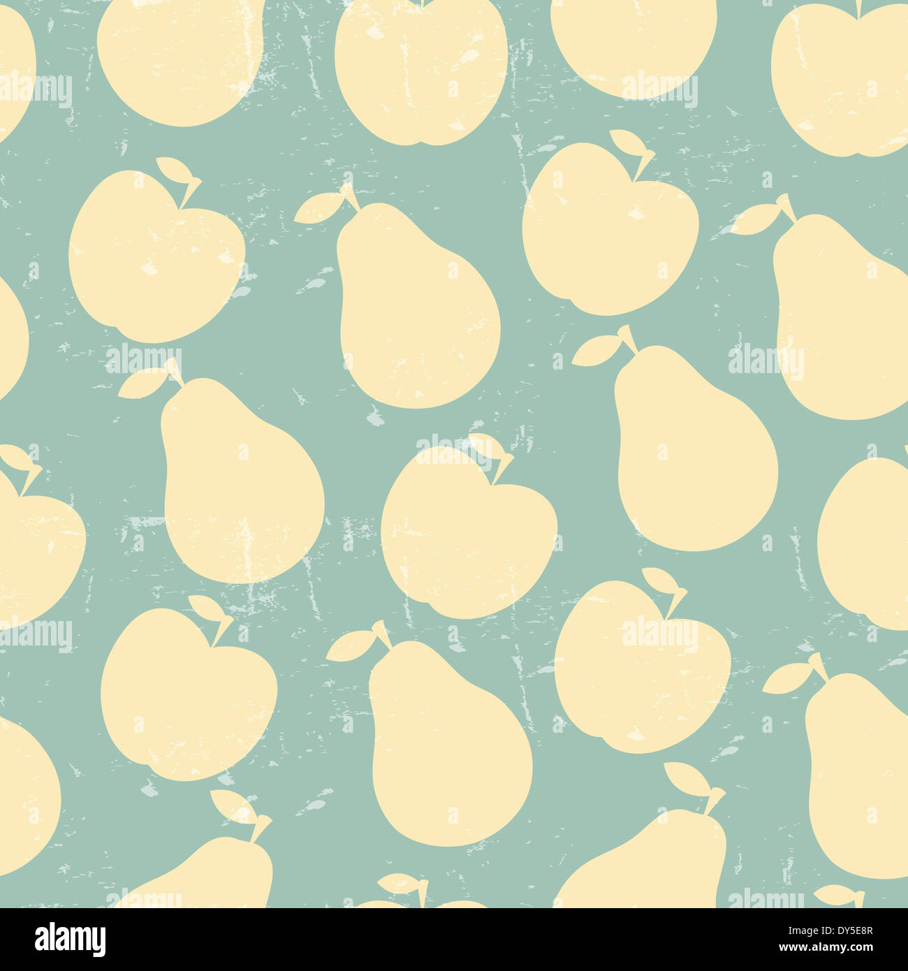 Grunge Retro Vector seamless pattern of fruit - apple and pear Stock ...