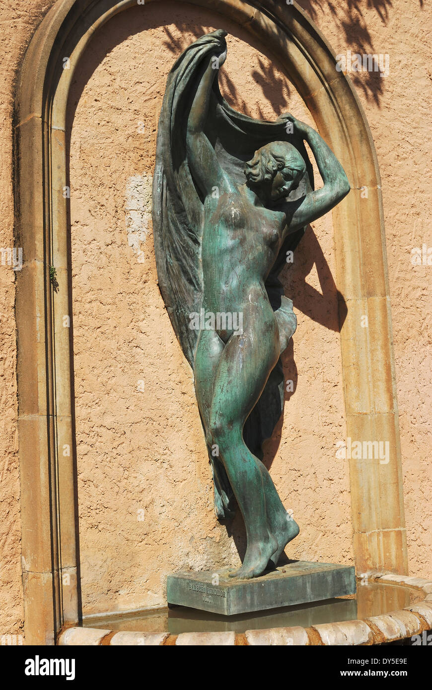 Statue in The Greek Theatre gardens on Montjuic. Barcelona. Catalonia ...