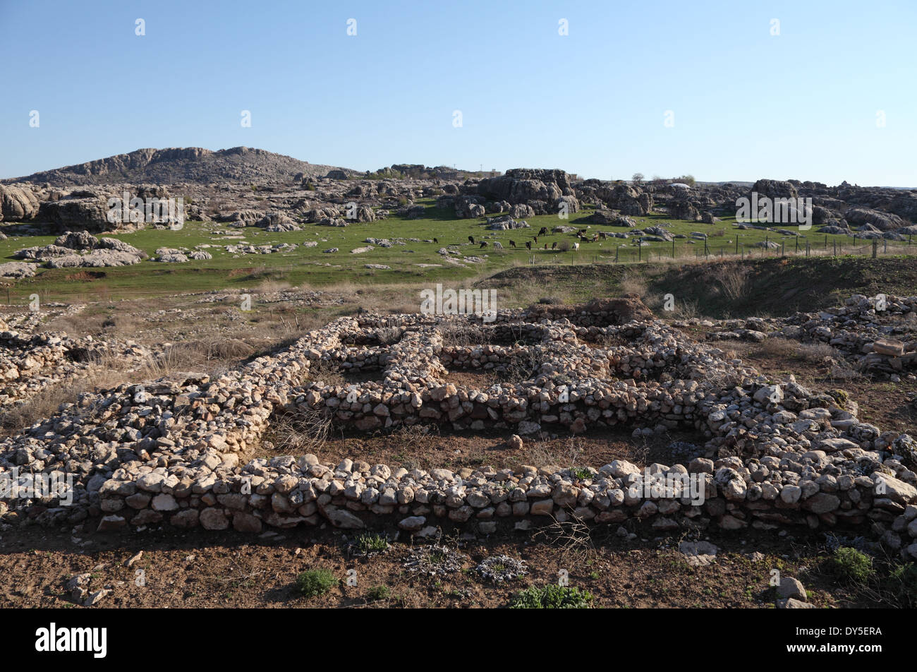 Cayonu early neolithic settlement, Ergani, Diyarbakir, south east Turkey Stock Photo