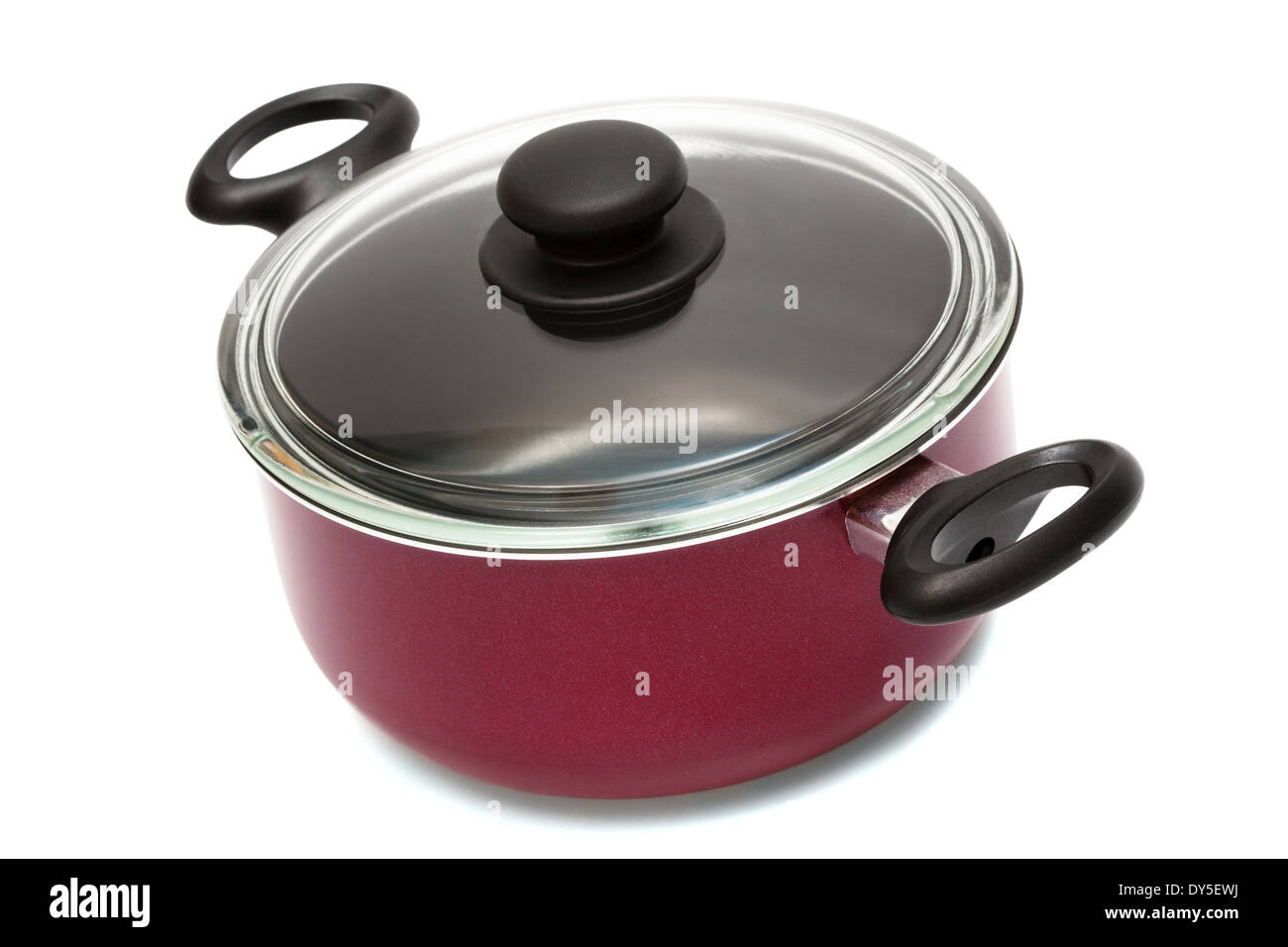 Modern red saucepan on a white background Stock Photo Alamy