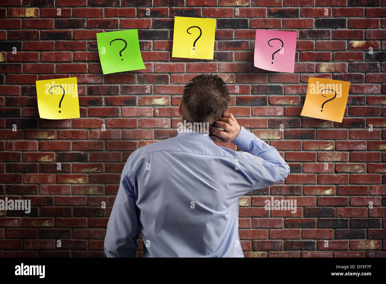 Confusion and question marks Stock Photo