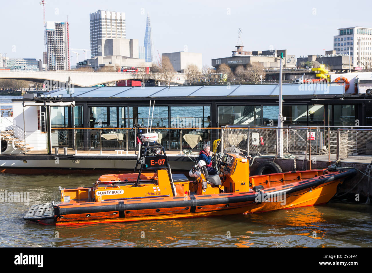 RNLI Lifeboat on the River Thames in London, England United Kingdom UK Stock Photo