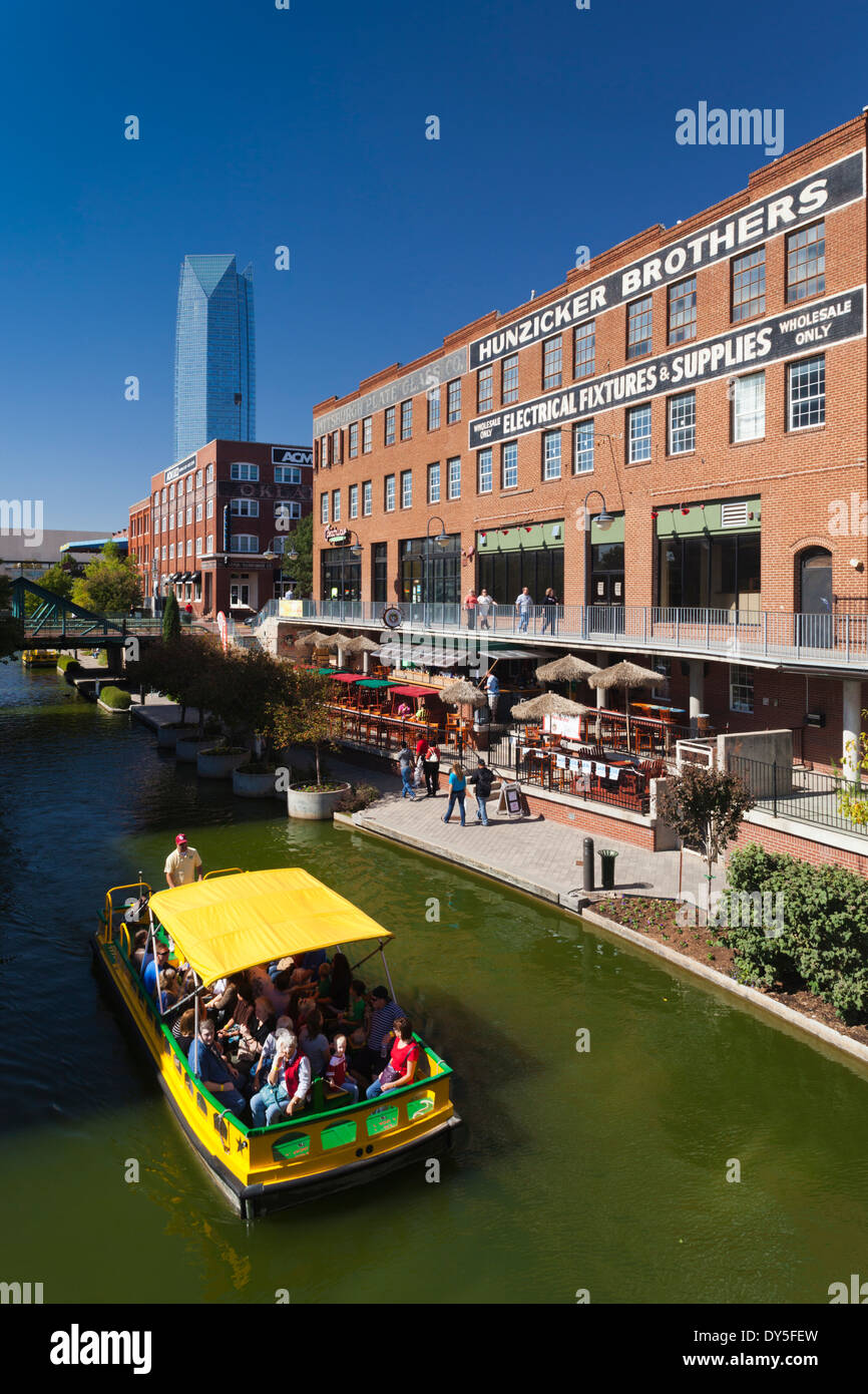 USA, Oklahoma, Oklahoma City, Bricktown, entertainment district, renovated buildings and canals Stock Photo