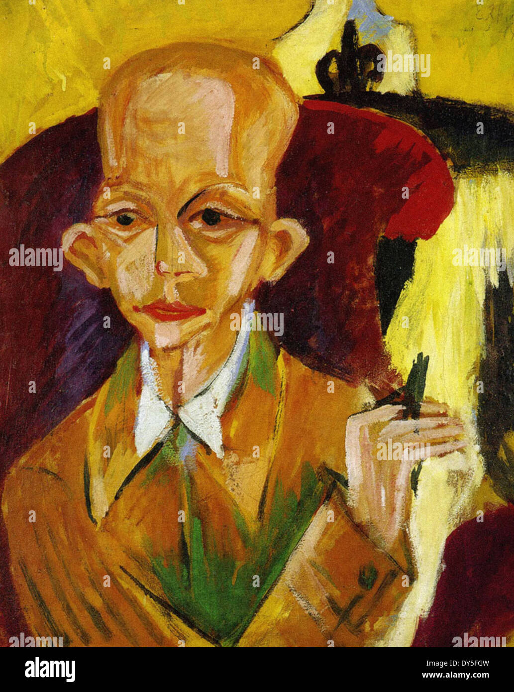 Ernst Ludwig Kirchner Portrait of the Artist Oskar Schlemmer Stock Photo
