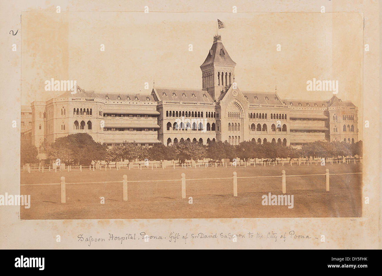 Sassoon Hospital, Poona. Gift of Sir David Sassoon to the City of Poona. Stock Photo