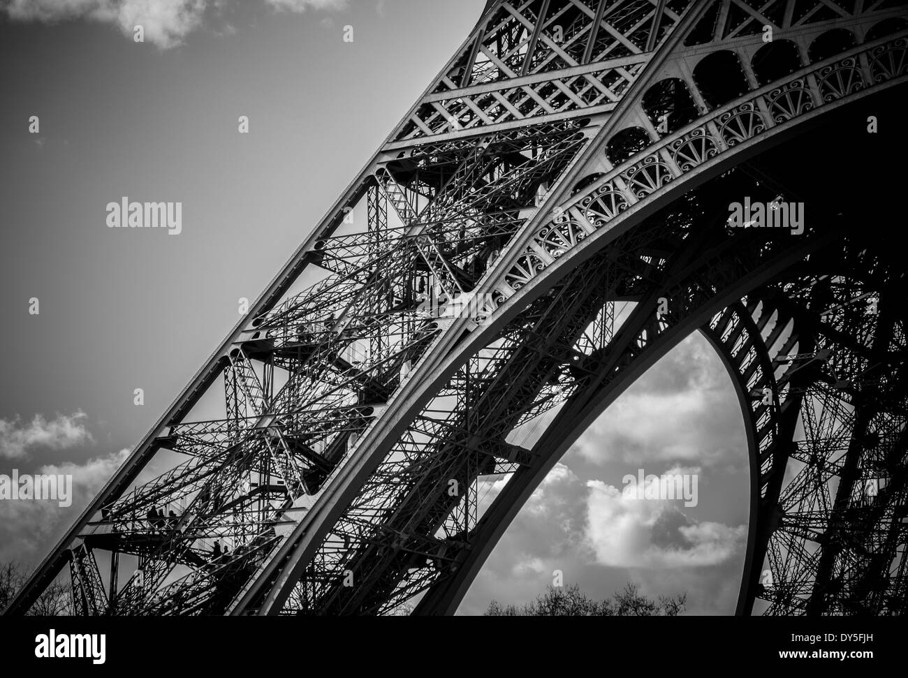 Abstract view of The Eiffel Tower, Paris, France. Stock Photo