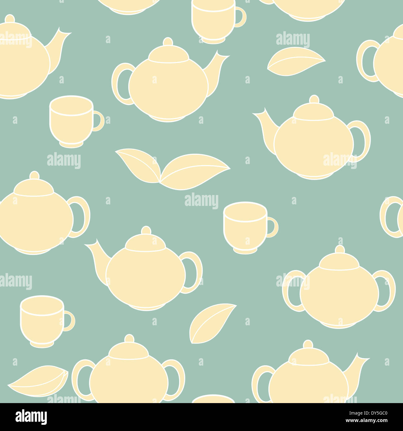 Tea Seamless Pattern Background Vector Illustration Stock Photo - Alamy