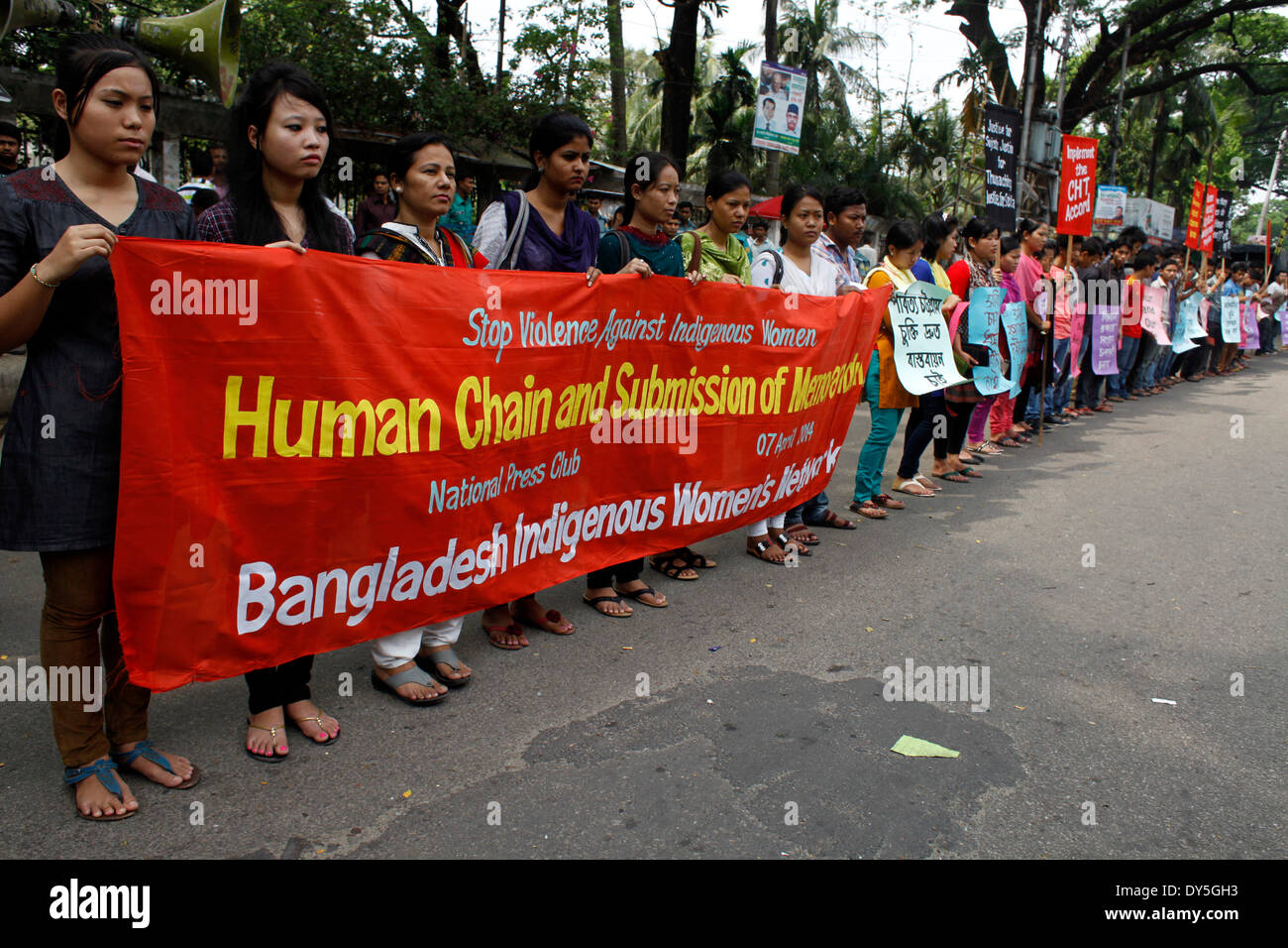 DHAKA, BANGLADESH APRIL 7 The Indigenous Women Network group form a