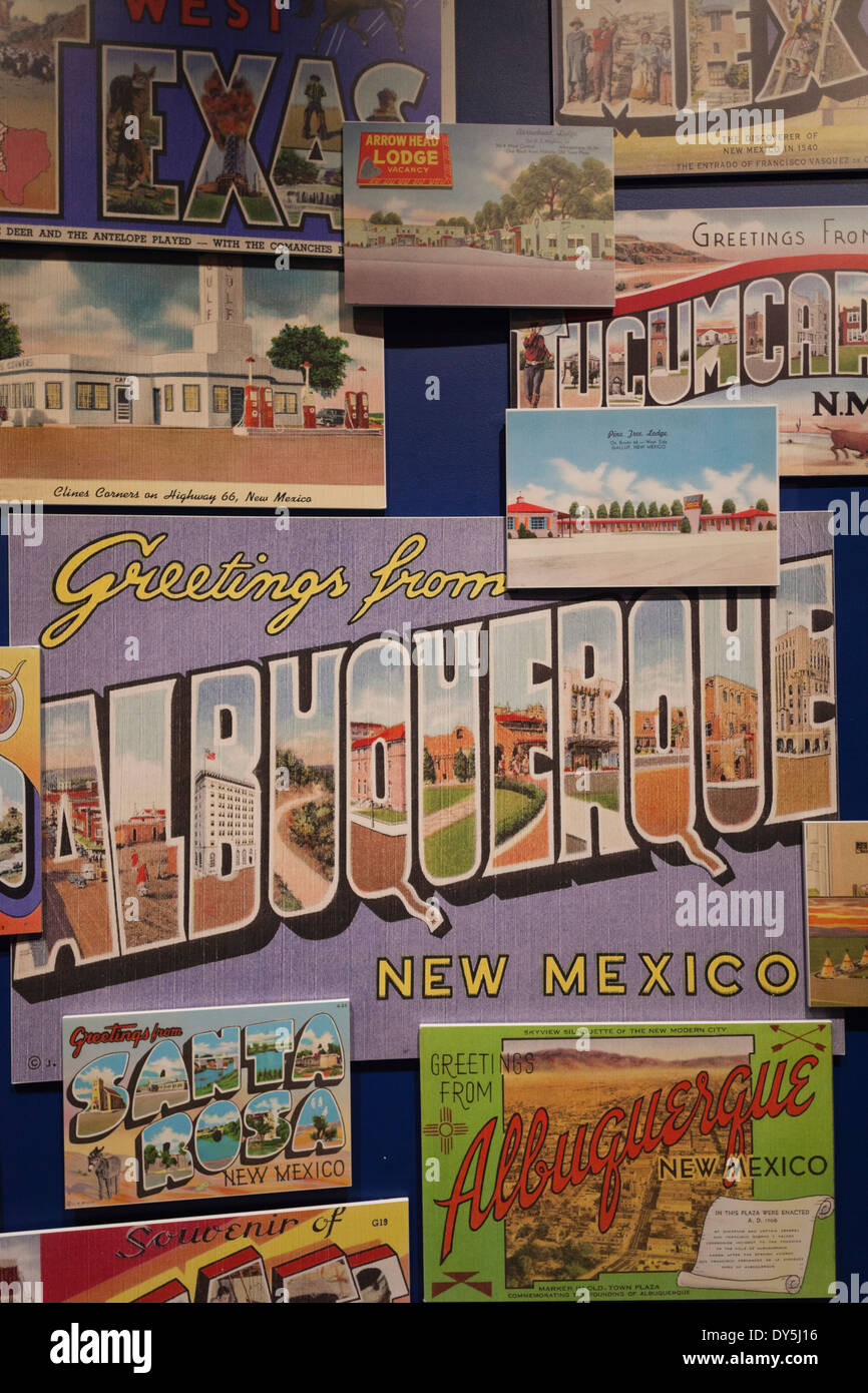 USA, Oklahoma, Clinton, Route 66 Museum, postcards Stock Photo