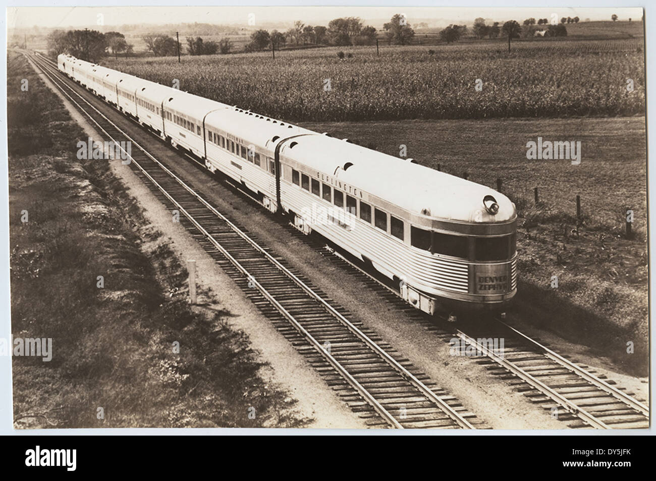Chicago, Burlington & Quincy R.R., Original 'Denver Zephyr' Train Stock Photo