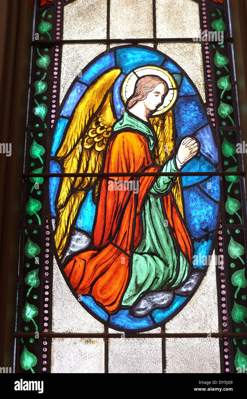 Stained glass window at St. Paul's Episcopal Church, Key West, Florida Stock Photo Alamy