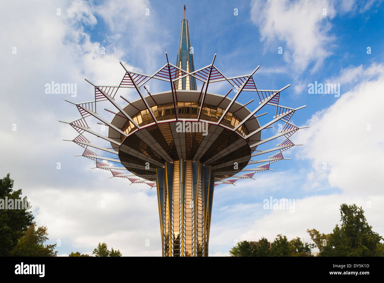 USA, Oklahoma, Tulsa, Oral Roberts University, Prayer Tower Stock Photo